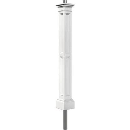 MAYNE MAIL POST INC Mayne® Liberty Lamp Post with Mount, 10"L x 10"W x 90"H, White 5836-W